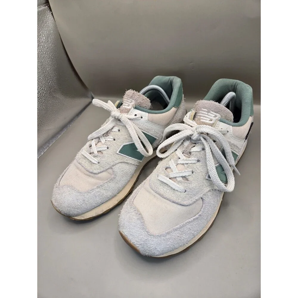 New Balance 574 Cordura Pack Shoes Mens 9.5 D Calcium New Spruce Suede Sneakers